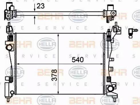 BEHR HELLA Service 8MK 376 754-574 - Радиатор, охлаждение двигателя autospares.lv