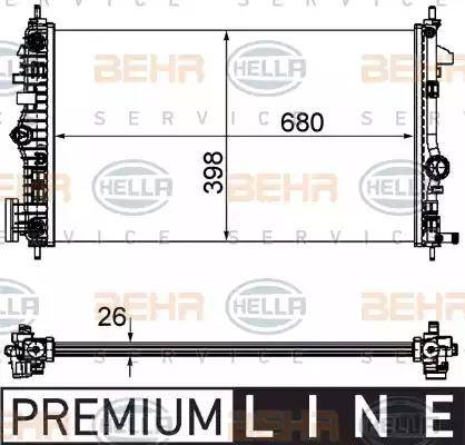 BEHR HELLA Service 8MK 376 754-361 - Радиатор, охлаждение двигателя autospares.lv