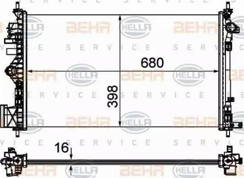 BEHR HELLA Service 8MK 376 754-301 - Радиатор, охлаждение двигателя autospares.lv