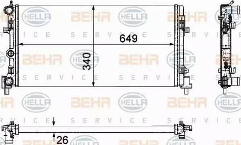 BEHR HELLA Service 8MK 376 754-284 - Радиатор, охлаждение двигателя autospares.lv