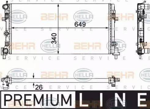 BEHR HELLA Service 8MK 376 754-281 - Радиатор, охлаждение двигателя autospares.lv