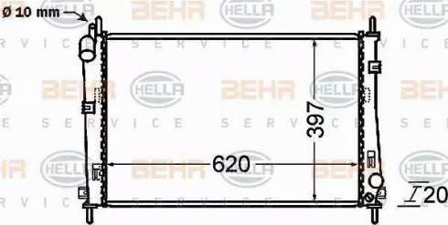 BEHR HELLA Service 8MK 376 754-781 - Радиатор, охлаждение двигателя autospares.lv