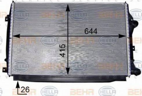 BEHR HELLA Service 8MK 376 755-801 - Радиатор, охлаждение двигателя autospares.lv