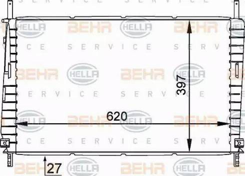 BEHR HELLA Service 8MK 376 755-301 - Радиатор, охлаждение двигателя autospares.lv