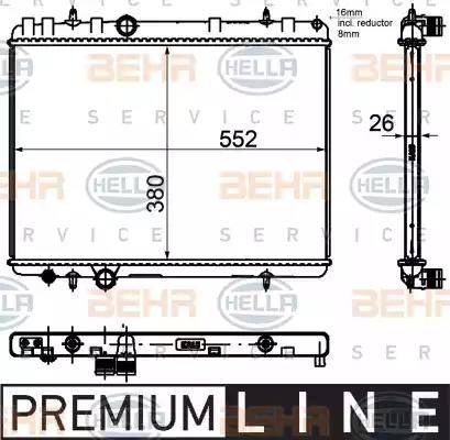 BEHR HELLA Service 8MK 376 755-331 - Радиатор, охлаждение двигателя autospares.lv