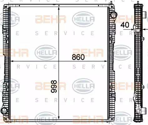 BEHR HELLA Service 8MK 376 756-161 - Радиатор, охлаждение двигателя autospares.lv