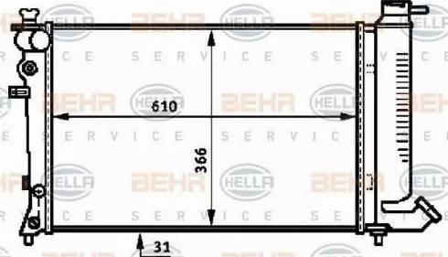 BEHR HELLA Service 8MK 376 750-151 - Радиатор, охлаждение двигателя autospares.lv