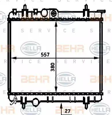 BEHR HELLA Service 8MK 376 750-241 - Радиатор, охлаждение двигателя autospares.lv