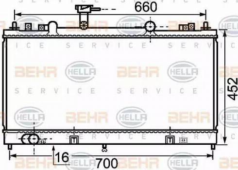 BEHR HELLA Service 8MK 376 750-281 - Радиатор, охлаждение двигателя autospares.lv