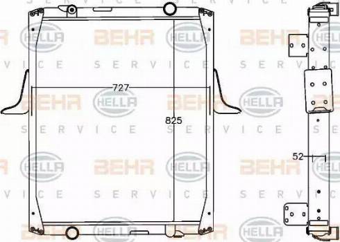 BEHR HELLA Service 8MK 376 758-061 - Радиатор, охлаждение двигателя autospares.lv