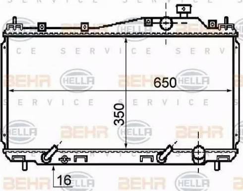 BEHR HELLA Service 8MK 376 753-631 - Радиатор, охлаждение двигателя autospares.lv