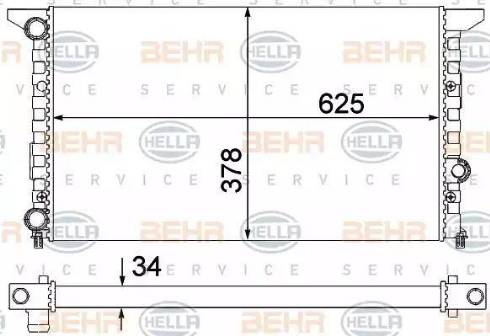 BEHR HELLA Service 8MK 376 753-271 - Радиатор, охлаждение двигателя autospares.lv