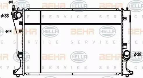 BEHR HELLA Service 8MK 376 753-741 - Радиатор, охлаждение двигателя autospares.lv