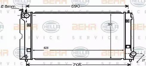 BEHR HELLA Service 8MK 376 753-731 - Радиатор, охлаждение двигателя autospares.lv