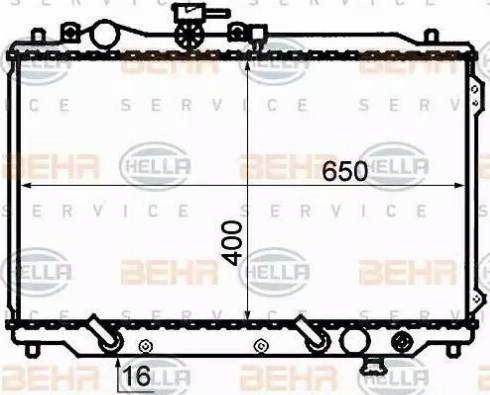 BEHR HELLA Service 8MK 376 769-531 - Радиатор, охлаждение двигателя autospares.lv