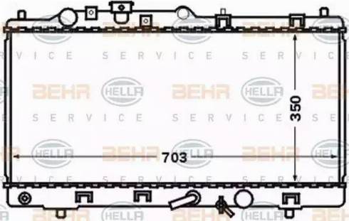 BEHR HELLA Service 8MK 376 769-631 - Радиатор, охлаждение двигателя autospares.lv