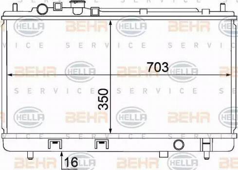 BEHR HELLA Service 8MK 376 769-621 - Радиатор, охлаждение двигателя autospares.lv