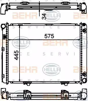 BEHR HELLA Service 8MK 376 769-701 - Радиатор, охлаждение двигателя autospares.lv