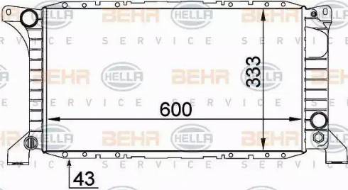 BEHR HELLA Service 8MK 376 764-011 - Радиатор, охлаждение двигателя autospares.lv