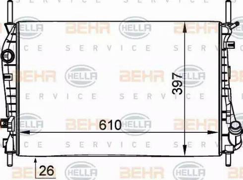 BEHR HELLA Service 8MK 376 764-161 - Радиатор, охлаждение двигателя autospares.lv