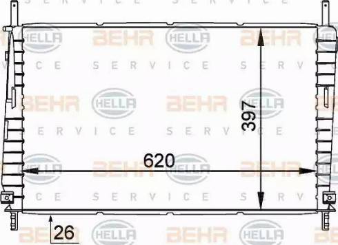 BEHR HELLA Service 8MK 376 764-121 - Радиатор, охлаждение двигателя autospares.lv