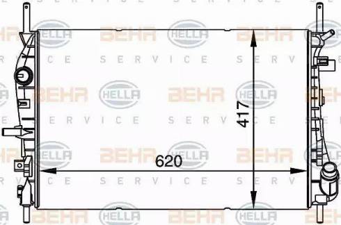 BEHR HELLA Service 8MK 376 764-381 - Радиатор, охлаждение двигателя autospares.lv