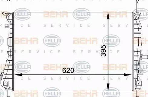 BEHR HELLA Service 8MK 376 764-231 - Радиатор, охлаждение двигателя autospares.lv