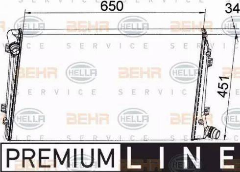 BEHR HELLA Service 8MK 376 765-121 - Радиатор, охлаждение двигателя autospares.lv