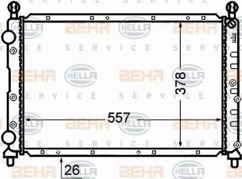 BEHR HELLA Service 8MK 376 766-101 - Радиатор, охлаждение двигателя autospares.lv