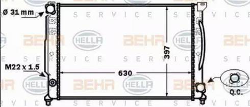 BEHR HELLA Service 8MK 376 766-131 - Радиатор, охлаждение двигателя autospares.lv