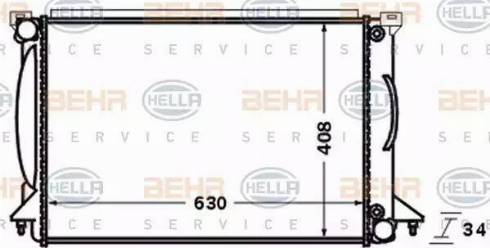 BEHR HELLA Service 8MK 376 766-344 - Радиатор, охлаждение двигателя autospares.lv