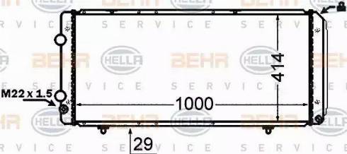 BEHR HELLA Service 8MK 376 766-751 - Радиатор, охлаждение двигателя autospares.lv