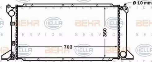 BEHR HELLA Service 8MK 376 768-181 - Радиатор, охлаждение двигателя autospares.lv