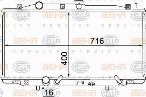 BEHR HELLA Service 8MK 376 768-371 - Радиатор, охлаждение двигателя autospares.lv