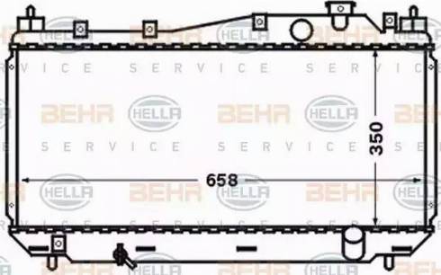 BEHR HELLA Service 8MK 376 768-291 - Радиатор, охлаждение двигателя autospares.lv