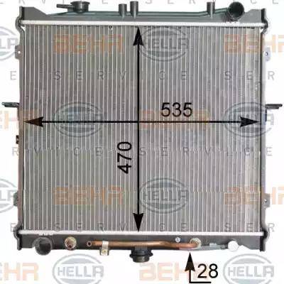 BEHR HELLA Service 8MK 376 763-511 - Радиатор, охлаждение двигателя autospares.lv