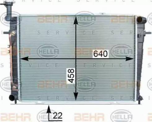 BEHR HELLA Service 8MK 376 763-674 - Радиатор, охлаждение двигателя autospares.lv