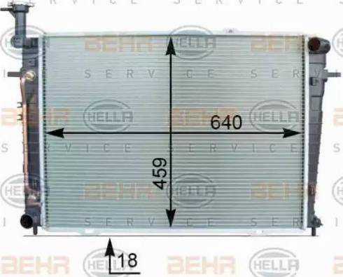 BEHR HELLA Service 8MK 376 763-671 - Радиатор, охлаждение двигателя autospares.lv