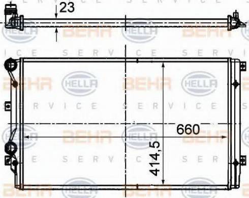 BEHR HELLA Service 8MK 376 763-021 - Радиатор, охлаждение двигателя autospares.lv