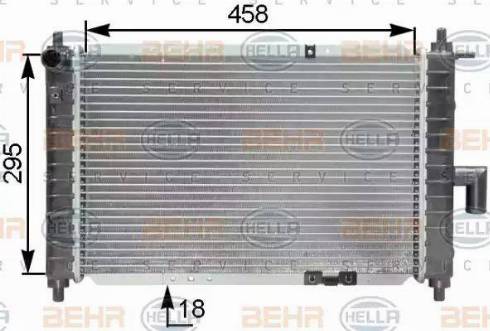 BEHR HELLA Service 8MK 376 762-521 - Радиатор, охлаждение двигателя autospares.lv