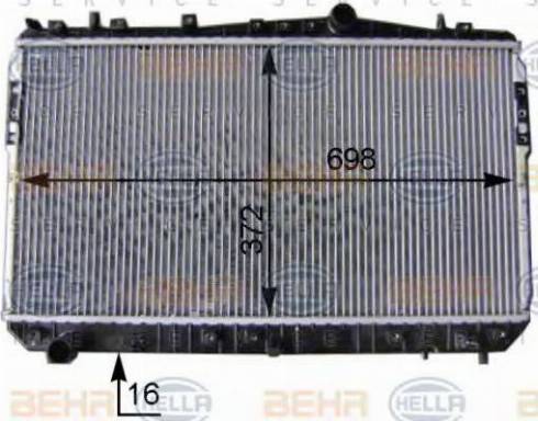 BEHR HELLA Service 8MK 376 762-694 - Радиатор, охлаждение двигателя autospares.lv