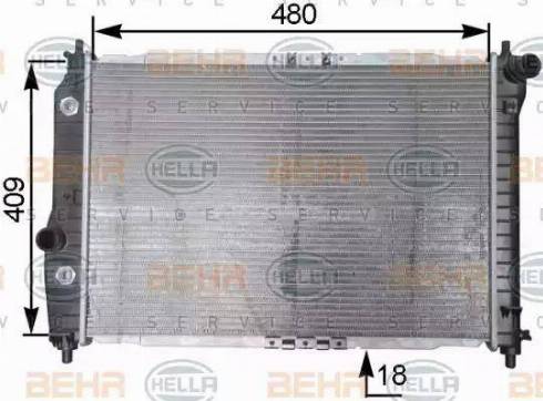 BEHR HELLA Service 8MK 376 762-651 - Радиатор, охлаждение двигателя autospares.lv