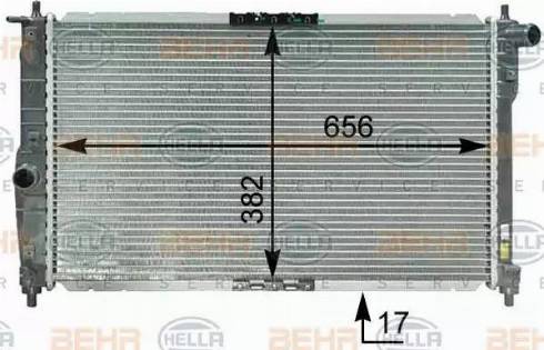 BEHR HELLA Service 8MK 376 762-611 - Радиатор, охлаждение двигателя autospares.lv