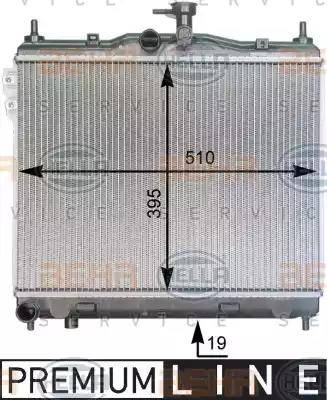 BEHR HELLA Service 8MK 376 762-001 - Радиатор, охлаждение двигателя autospares.lv