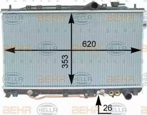 BEHR HELLA Service 8MK 376 762-161 - Радиатор, охлаждение двигателя autospares.lv