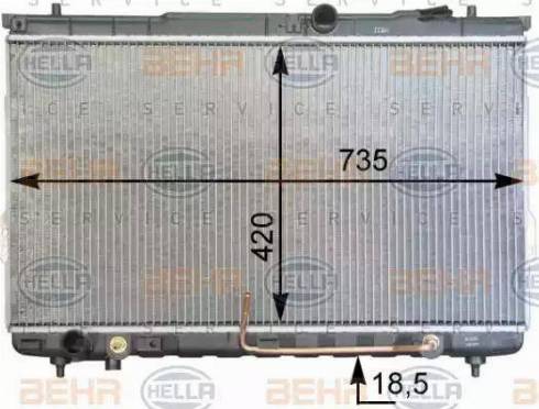 BEHR HELLA Service 8MK 376 762-361 - Радиатор, охлаждение двигателя autospares.lv