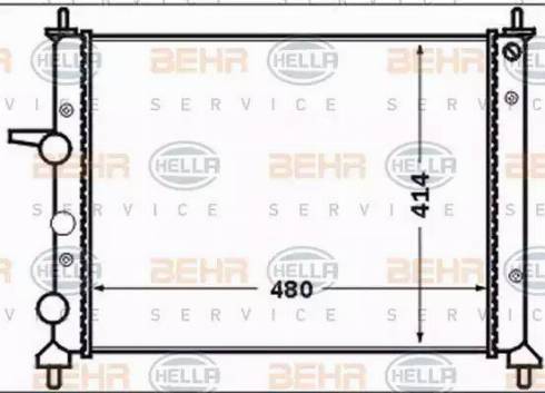 BEHR HELLA Service 8MK 376 767-591 - Радиатор, охлаждение двигателя autospares.lv