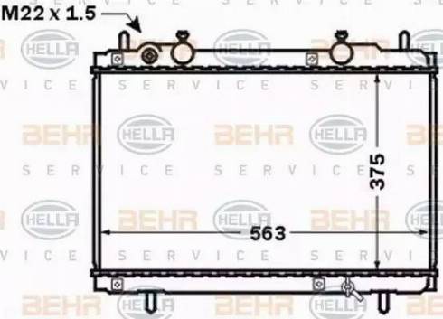 BEHR HELLA Service 8MK 376 767-541 - Радиатор, охлаждение двигателя autospares.lv