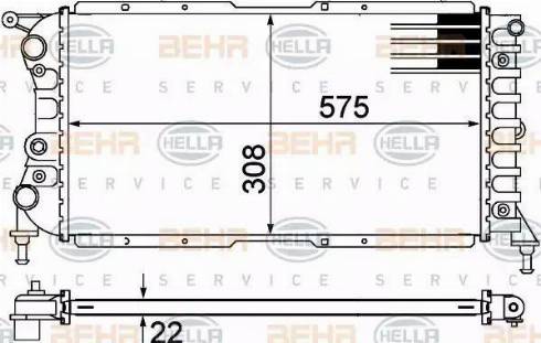 BEHR HELLA Service 8MK 376 767-511 - Радиатор, охлаждение двигателя autospares.lv