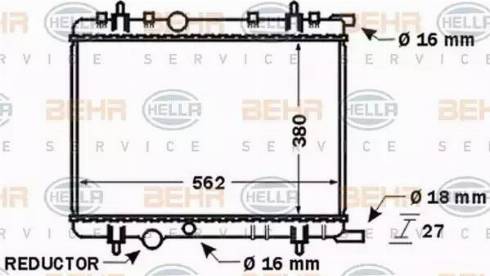 BEHR HELLA Service 8MK 376 767-091 - Радиатор, охлаждение двигателя autospares.lv